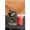 Image 2 : SIGNED MOREAU CHERUB ANGEL WITH FLOWERS BRONZE SCULPTURE CANDLE HOLDER