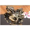 Image 6 : SIGNED MOREAU CHERUB ANGEL WITH FLOWERS BRONZE SCULPTURE CANDLE HOLDER