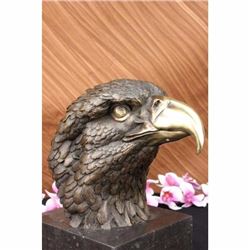 BRONZE Eagle Hawk Falcon Osprey Garden Park Zoo Statue Marble Base Figurine LRGE