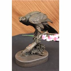 Milo American Eagle on a Tree Branch Bronze Marble Sculpture