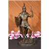 Image 1 : SIGNED BRONZE STATUE ROMAN GOD OF WAR WARRIOR MILITARY SCULPTURE ON MARBLE
