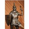 Image 5 : SIGNED BRONZE STATUE ROMAN GOD OF WAR WARRIOR MILITARY SCULPTURE ON MARBLE