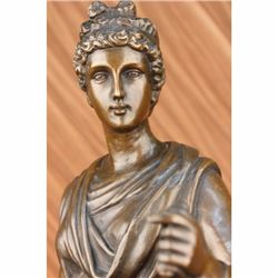 Signed Dalou Gorgeous Roman Maiden Bronze Sculpture Art