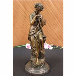 Bronze Sculpture Nude Lovely woman Resting Art Nouveau Decor Lost Wax Hotcast
