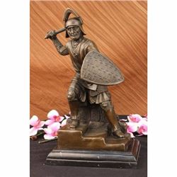 Signed Original Kamiko Japanese samurai Warrior Bronze Marble Sculpture