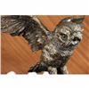 Image 4 : Owl on a Branch Wings Spread Bronze Statue