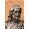 Image 3 : Real Bronze Metal Statue on Marble Christian St. Joseph Jesus  Lamb