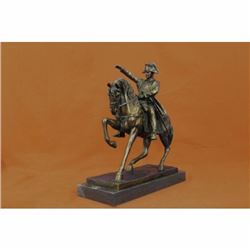 Large Bronze  Marble Sculpture of Napoleon Bonaparte Riding Horse Figure Statue