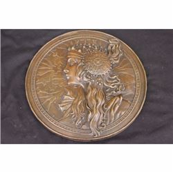 Fine Rare French Bronze Statue Bas Relief Sculpture Figure Figurine Art Nouveau