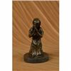 Image 3 : Our Blessed Mother Virgin Mary Praying Bronze Sculpture Marble Base Statue Decor