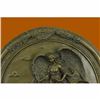 Image 2 : Signed Original Jean Patoue Guardian Angel Wall Mount Bronze Sculpture Statue