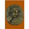 Image 1 : Art Deco/Noveaue Large Woman Face Bas Relief Wall Mount Bronze Sculpture Figure
