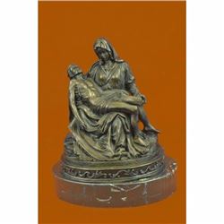 Bronze La Pieta Statue Of The Virgin Mary Holding Jesus Religious Gift Ornament