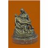Image 1 : Bronze La Pieta Statue Of The Virgin Mary Holding Jesus Religious Gift Ornament