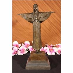 Original Milo Egyptian Princess Bronze Marble Sculpture Statue Art Deco