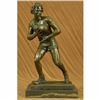 Image 1 : Art Deco 100% Bronze Marble Sculpture Statue Figure Rugby Football Player Decor