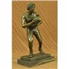 Image 2 : Art Deco 100% Bronze Marble Sculpture Statue Figure Rugby Football Player Decor