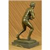 Image 3 : Art Deco 100% Bronze Marble Sculpture Statue Figure Rugby Football Player Decor