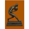 Image 1 : Handcrafted Aussie Rugby Player Bronze Sculpture Marble Base Trophy Figurine Art