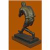 Image 4 : Handcrafted Aussie Rugby Player Bronze Sculpture Marble Base Trophy Figurine Art