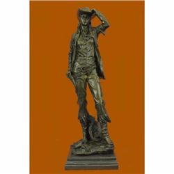 Signed Original Kamiko Western art Cowgirl Cow Girl Bronze Sculpture Statue