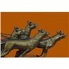 Image 5 : Handcrafted Man Pulling 3 Dogs Bronze Sculpture Museum Quality Artwork Figurine