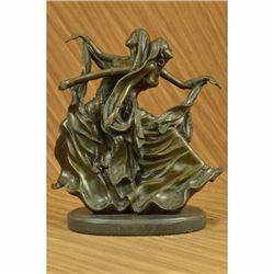 Signed Museum Quality Twin Dancer By Aldo Vitaleh Bronze Hot Cast Sculpture Rare