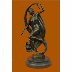GUIRANDE (JOE DESCOMPS) WOMAN WITH THYRSUS HOT CAST BRONZE SCULPTURE FIGURINE