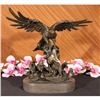 Image 1 : EAGLE ON WAVES REAL 100% BRONZE STATUE/SCULPTURE/FIGURINE FIGURE ART DECO