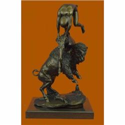 Frederick Remington Buffalo Horse Bronze Sculpture Western American Artist Art