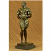 Image 2 : Abstract Bronze Muscle Man Flexing Sculpture Nude Male Fitness Model Muscular