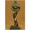 Image 3 : Abstract Bronze Muscle Man Flexing Sculpture Nude Male Fitness Model Muscular