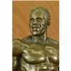 Image 5 : Abstract Bronze Muscle Man Flexing Sculpture Nude Male Fitness Model Muscular