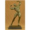 Image 1 : BRONZE STATUE--MALE NUDE--GAY INTEREST---BODYBUILDER MUSCULAR ART DECO FIGURINE