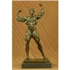 Image 1 : Abstract Bronze Muscle Man Flexing Sculpture Nude Male Fitness Model Muscular