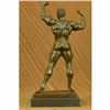 Image 4 : Abstract Bronze Muscle Man Flexing Sculpture Nude Male Fitness Model Muscular