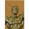 Image 5 : Abstract Bronze Muscle Man Flexing Sculpture Nude Male Fitness Model Muscular