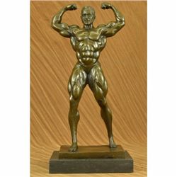 Original Art Deco Large Muscle Man Bronze Sculpture Statue Figurine Home Decor