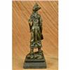 Image 3 : Signed Original B.Wood Fierce Native American Indian Woman LostWax Bronze Statue