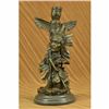 Image 1 : Sign Original Fisher Indian Warrior with Totem Pole Bird Bronze Sculpture Statue