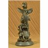Image 2 : Sign Original Fisher Indian Warrior with Totem Pole Bird Bronze Sculpture Statue