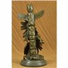 Image 4 : Sign Original Fisher Indian Warrior with Totem Pole Bird Bronze Sculpture Statue