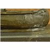 Image 6 : Signed Native American Chief Embark in Canoe Bronze Sculpture Statue Figurine