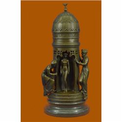 Oriental Peeping Ali Bronze Sculpture Harem Arab Men Nude Female by Bergman Sale