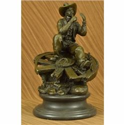 Extra Large Original Lonely Cowboy Western Art Bronze Sculpture Statue Figurine