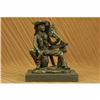 Image 1 : Signed Original Cowboy Sitting on Barrel Drinking Whisky Bronze Sculpture Statue