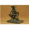 Image 2 : Signed Original Cowboy Sitting on Barrel Drinking Whisky Bronze Sculpture Statue