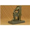 Image 3 : Signed Original Cowboy Sitting on Barrel Drinking Whisky Bronze Sculpture Statue