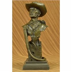 Signed Collector Edition Buffalo Bill Old West Cowboy Bronze Sculpture Statue