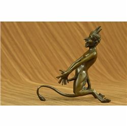 Original Signed Vienna Bronze Satyr Doing the Nasty Bronze Sculpture Erotic Gift